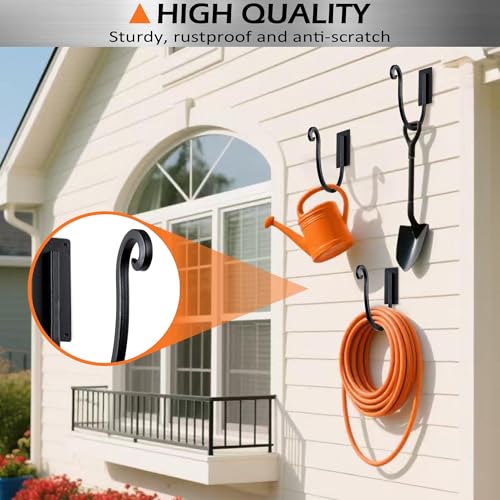 YANGSHUO Garden Hose Holder Outside: 2 Pack Wall Mount Water Hose Holder - Heavy Duty Garden Water Hose Hanger for Outside Hose Storage - Image 3