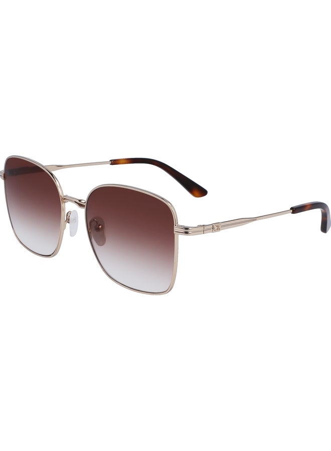 CALVIN KLEIN FULL RIM METAL MODIFIED RECTANGLE CALVIN KLEIN SUN CK23100S N 5618 (717) GOLD - Image 2