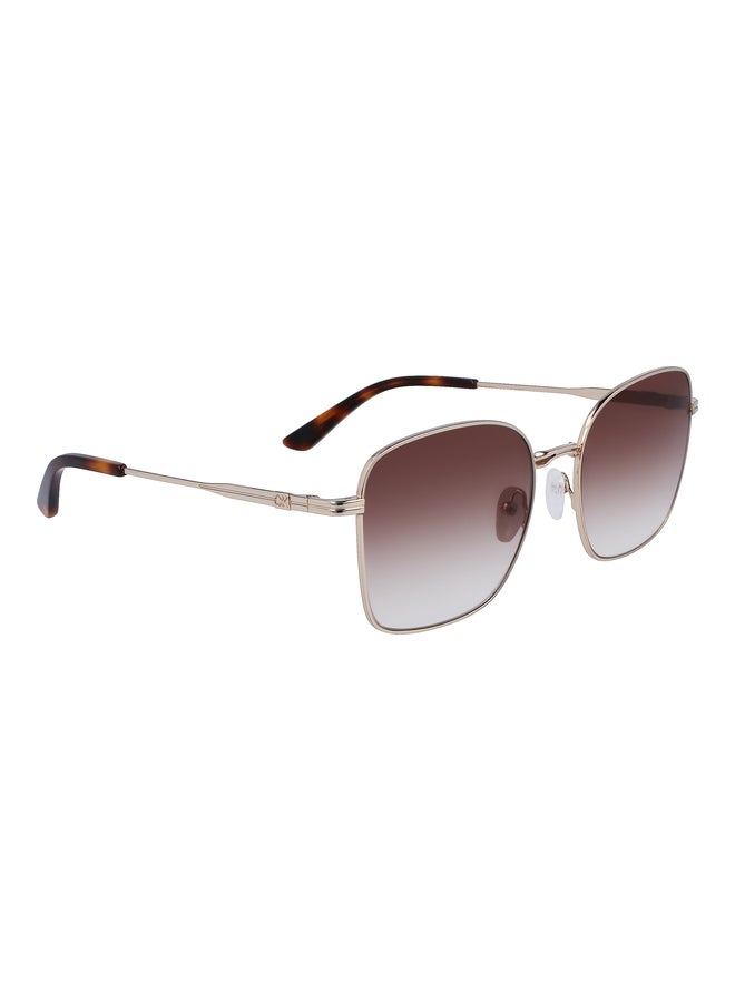 CALVIN KLEIN FULL RIM METAL MODIFIED RECTANGLE CALVIN KLEIN SUN CK23100S N 5618 (717) GOLD - Image 1
