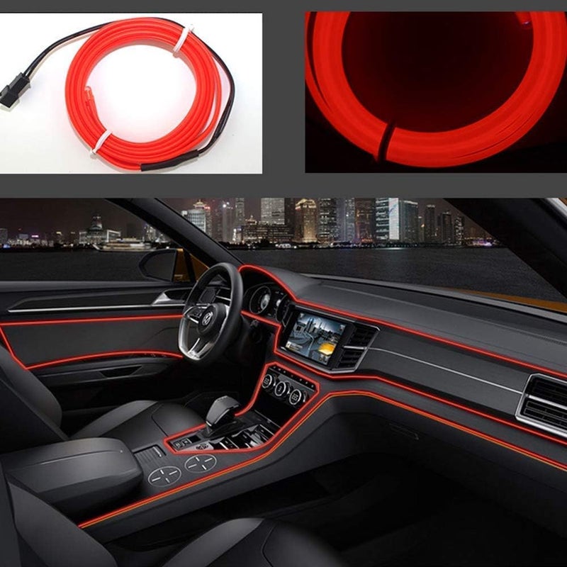 ABALDI El Wire Neon Light, Car Interior LED Lights for Xmas Halloween Christmas Car Interior Decoration - Image 1