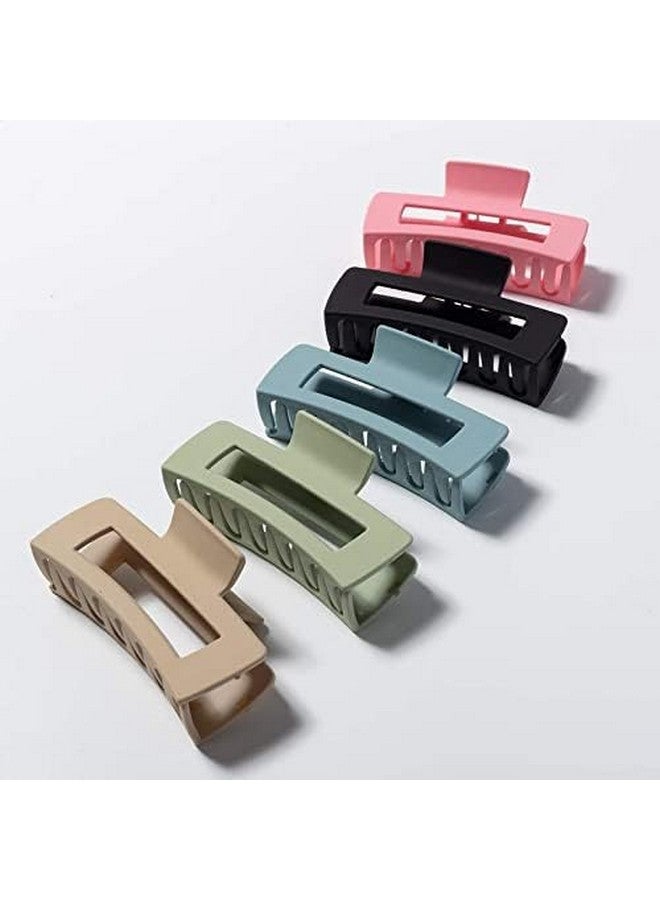 Ublic Women Thick Rectangle Claw Clip, 6 Color Hair Jumbo Claw Clips, Strong Hold Matte Hair Claw Clips, Fashion Hair Styling Accessories For Women & Girls (Multicolour) - Image 3