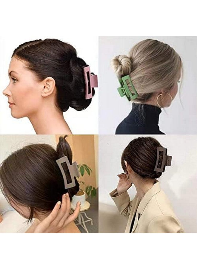 Ublic Women Thick Rectangle Claw Clip, 6 Color Hair Jumbo Claw Clips, Strong Hold Matte Hair Claw Clips, Fashion Hair Styling Accessories For Women & Girls (Multicolour) - Image 5