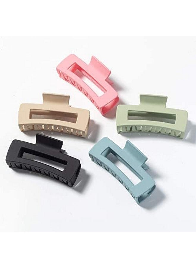 Ublic Women Thick Rectangle Claw Clip, 6 Color Hair Jumbo Claw Clips, Strong Hold Matte Hair Claw Clips, Fashion Hair Styling Accessories For Women & Girls (Multicolour) - Image 4