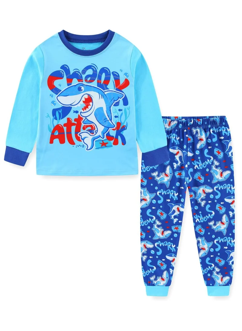 بيبي كلو Glow Shark Attack Boys Cotton Pajama Set