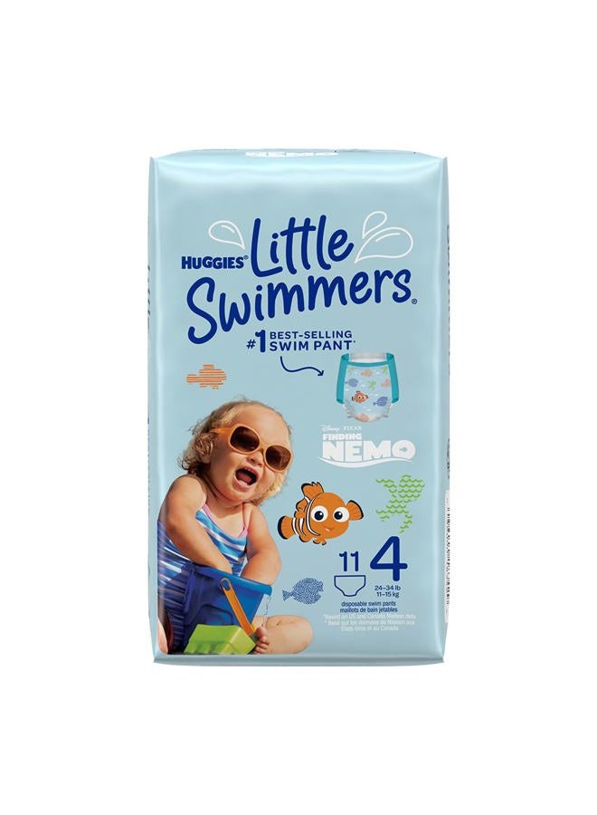 HUGGIES حفاضات سباحة هاجيز ليتل سويمرز القابلة للاستخدام مرة واحدة، الحجم م (24-34 رطل)، 11 قطعة - Image 1