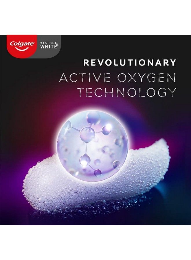 Colgate معجون أسنان تبييض الأسنان الأبيض المرئي O2 بنكهة النعناع 25 جرام بتقنية الأكسجين النشط آمن للمينا لتبييض الأسنان - Image 4