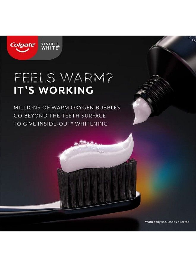 Colgate معجون أسنان تبييض الأسنان الأبيض المرئي O2 بنكهة النعناع 25 جرام بتقنية الأكسجين النشط آمن للمينا لتبييض الأسنان - Image 5