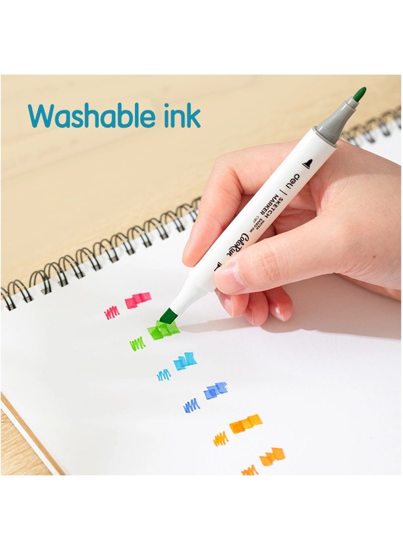 Deli Markers رسم مزدوجة الطرف 48 قطعة متعددة الألوان - Image 2