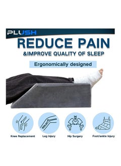 Plush Plush Leg Pillow Foam Elevation Support Stability & Pain Relief during Accident Recovery, Surgery, Injury, or Rest. Raises and Stabilizes Your Knee Ankle Wrist with Comfort  - Image 4