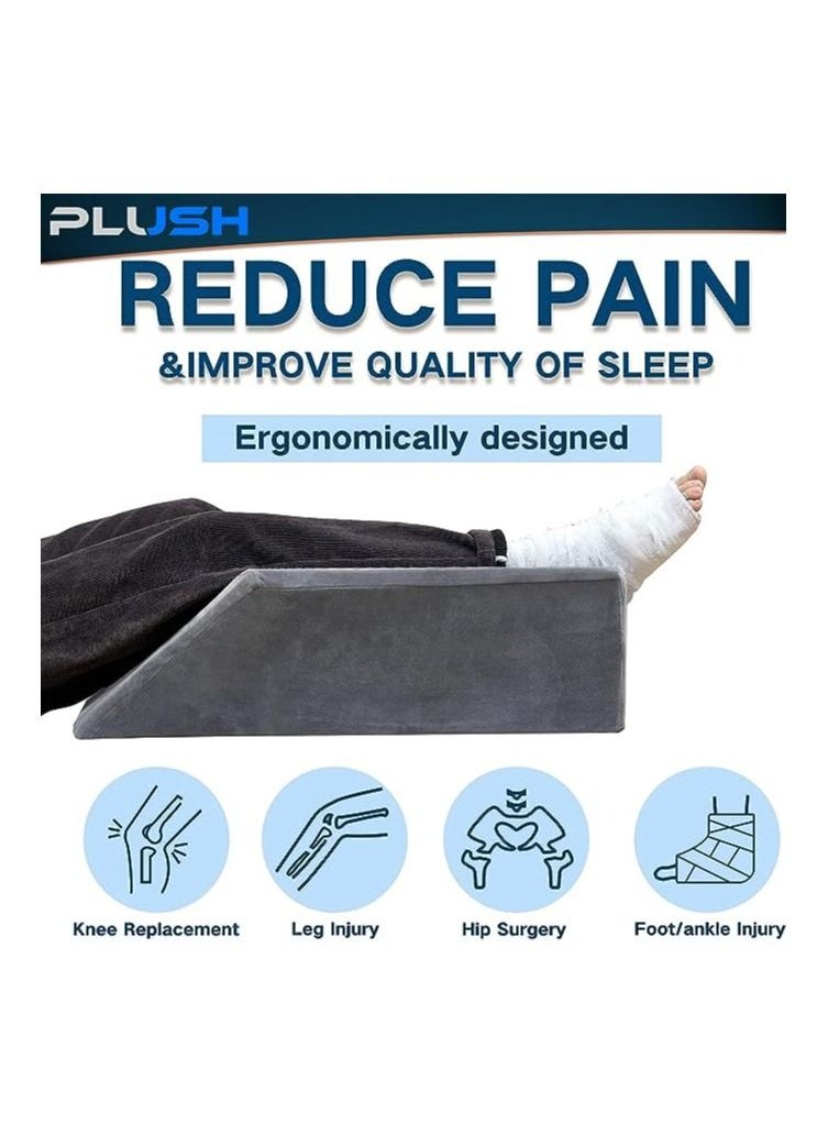 Plush Plush Leg Pillow Foam Elevation Support Stability & Pain Relief during Accident Recovery, Surgery, Injury, or Rest. Raises and Stabilizes Your Knee Ankle Wrist with Comfort  - Image 4