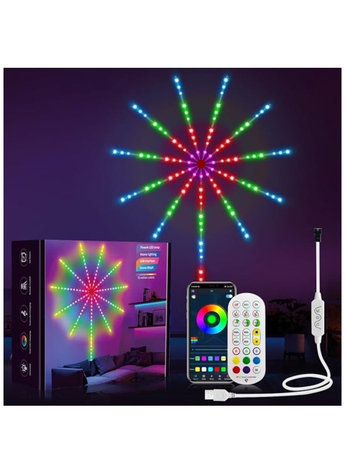 جاجيك Smart Firework LED Lights | USB Powered Room Decor | Color Changing Fireworks LED with Launch Burst Effect & RGB Strip Lights for Bedroom | Remote & App Control  - Image 2