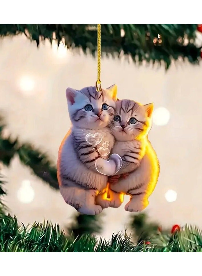 Generic New cat ornaments, couples, friends, cats, car pendants, backpacks, accessories, decorative keychains  - Image 1