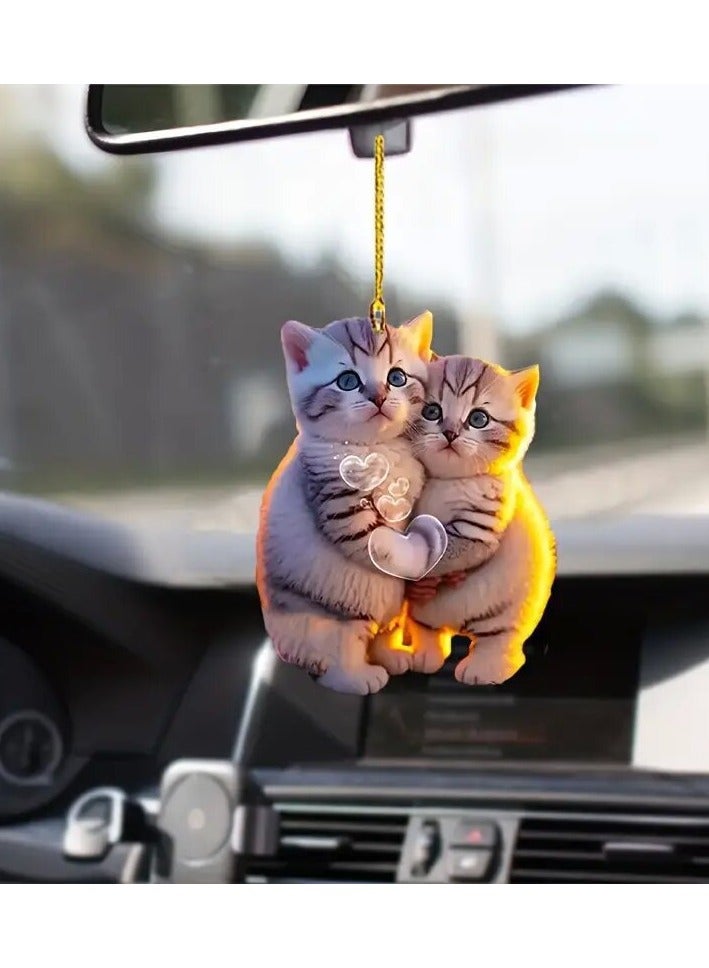 Generic New cat ornaments, couples, friends, cats, car pendants, backpacks, accessories, decorative keychains  - Image 2