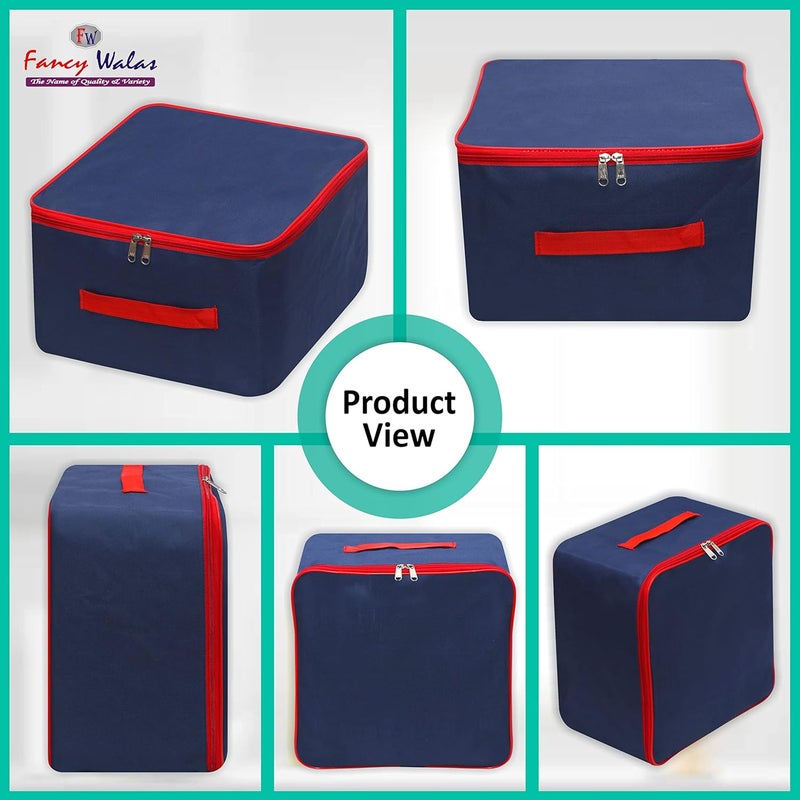 Fancy Walas Presents Nylon Wardrobe Bag Underbed Moisture Proof Cloth Bag Storage Organizer with Side Handle saree covers Pack of 2 Pcs - Image 5