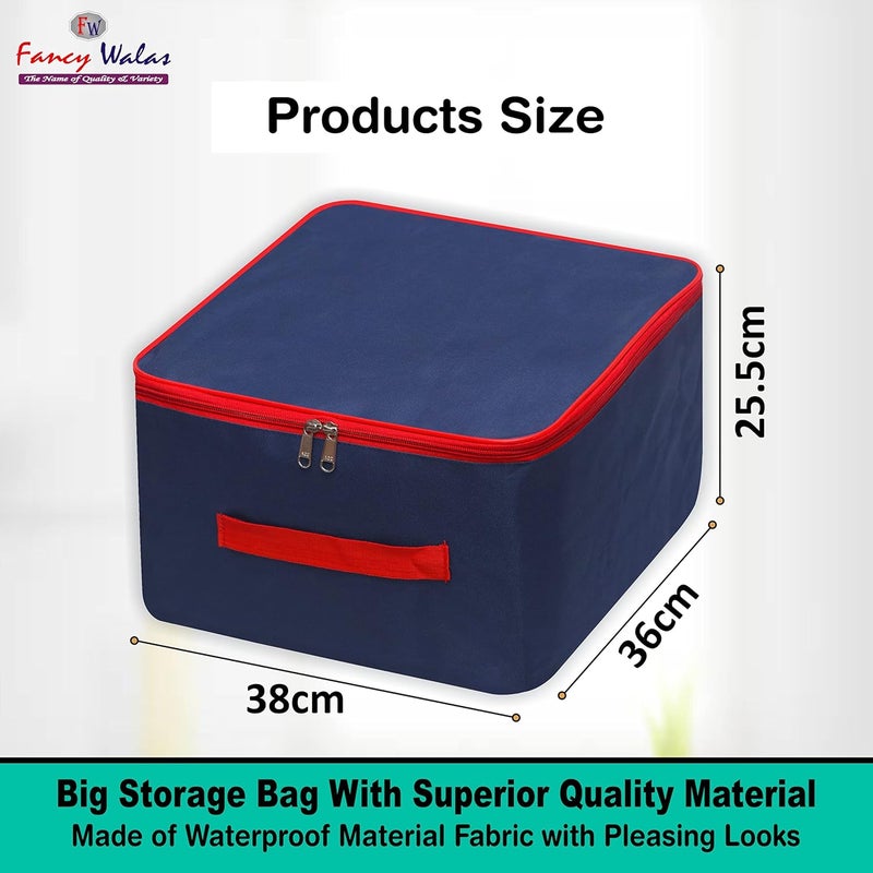 Fancy Walas Presents Nylon Wardrobe Bag Underbed Moisture Proof Cloth Bag Storage Organizer with Side Handle saree covers Pack of 2 Pcs - Image 4