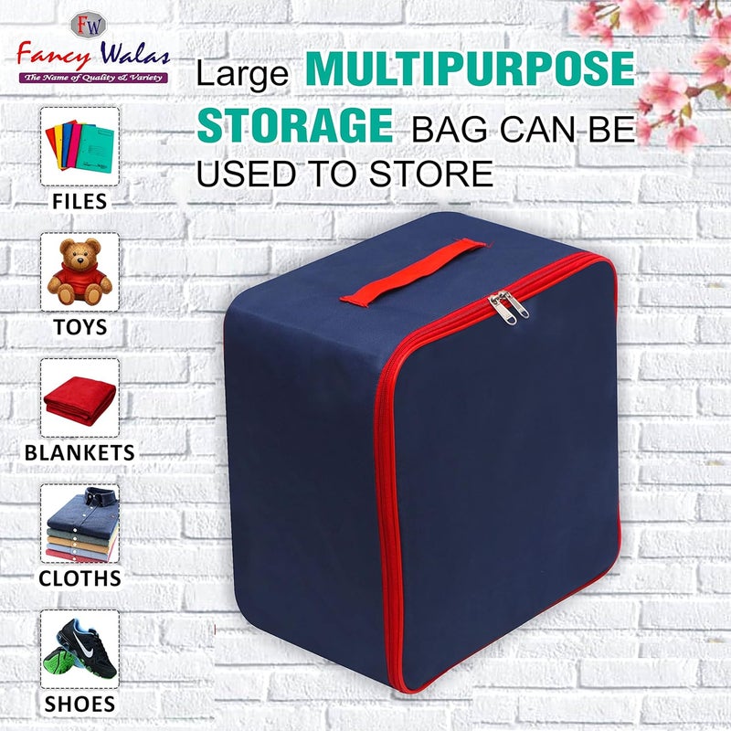 Fancy Walas Presents Nylon Wardrobe Bag Underbed Moisture Proof Cloth Bag Storage Organizer with Side Handle saree covers Pack of 2 Pcs - Image 3
