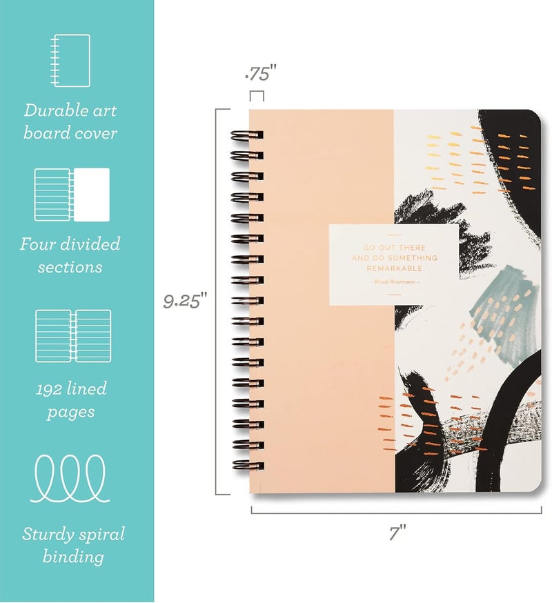 Compendium Spiral Notebook - Go out there and do something remarkable. — A Designer Spiral Notebook with 192 Lined Pages, College Ruled, 7.0”W x 9.25”H - Image 2