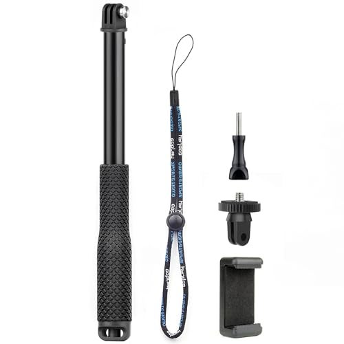 GEPULY Waterproof Selfie Stick Pole Hand Grip Adjustable Underwater Monopod for GoPro Hero 13 12 11 10 9 8 7 6 5 AKASO DJI OSMO 6 5 Pro Action Camera Black - Image 1