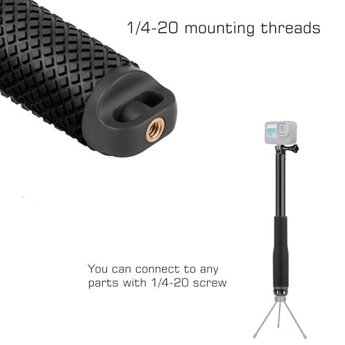 GEPULY Waterproof Selfie Stick Pole Hand Grip Adjustable Underwater Monopod for GoPro Hero 13 12 11 10 9 8 7 6 5 AKASO DJI OSMO 6 5 Pro Action Camera Black - Image 2