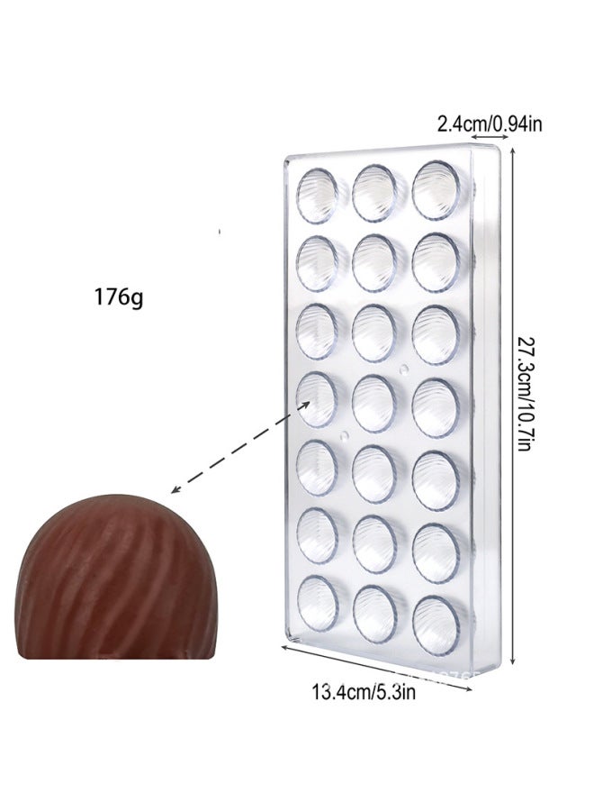 Direct Supply Chocolate Mold DIY Baking Tools Hard Plastic Transparent Chocolate Candy Mold Baking Mold-Color:semicircular Spiral Pattern - Image 1