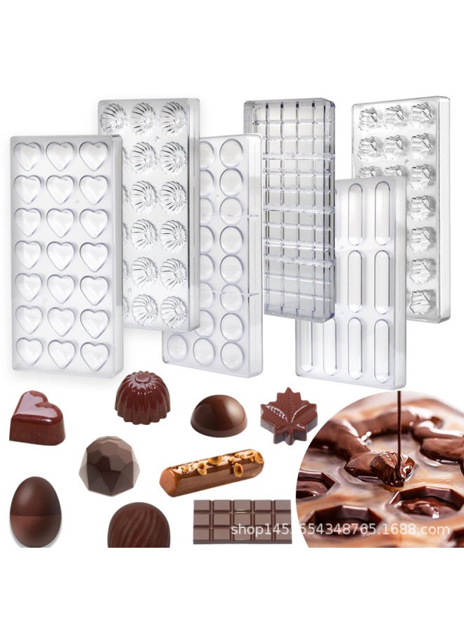Direct Supply Chocolate Mold DIY Baking Tools Hard Plastic Transparent Chocolate Candy Mold Baking Mold-Color:semicircular Spiral Pattern - Image 2