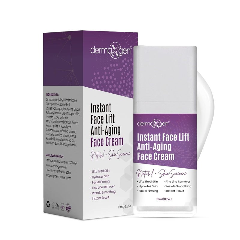 DERMAXGEN Instant Face Lift Cream  AntiAging Solution for Neck Chest  Sagging Skin  Face Lift Cream Firming Instant for a Smoother More Lifted  Refreshed Appearance  05 oz  15ml