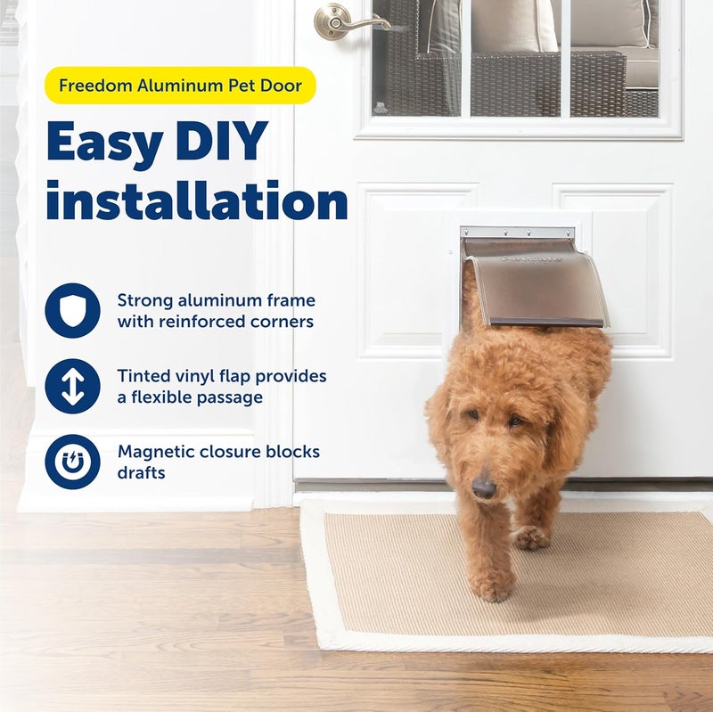 PetSafe Freedom Aluminum Dog and Cat Door - Durable Frame for Medium Pets - Image 2