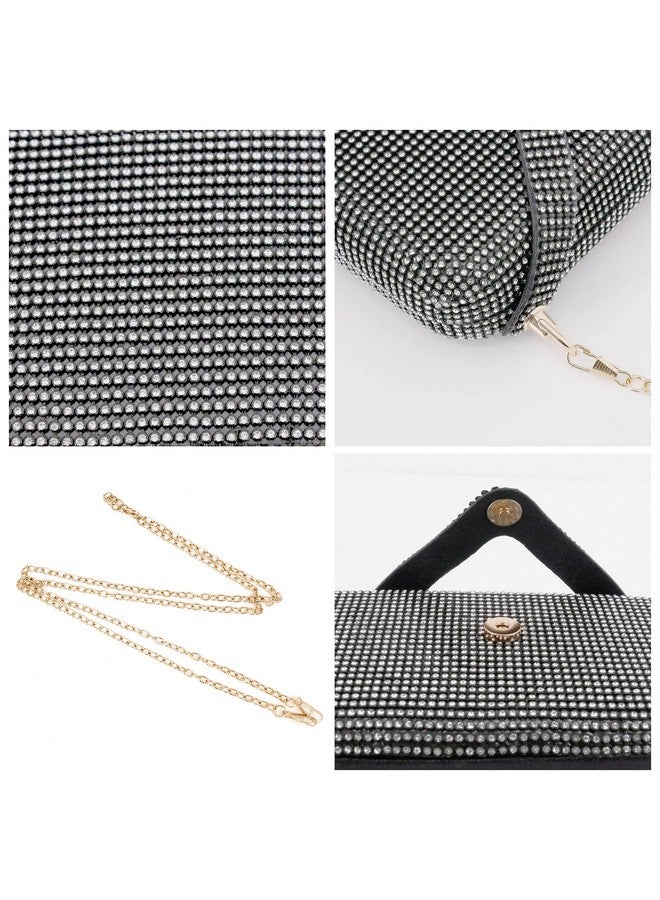 Naimo Women Sparkly Rhinestone Clutch Purse Bling Crystal Evening Bag Handbag for Wedding Party Prom Bride - Image 3