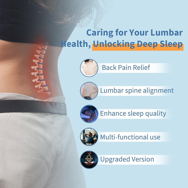 vamorry Lumbar Support Pillow for Bed Relief Back Pain: Lower Back Pillow for Sleeping - Memory Foam Waist Pillow - Back Wedge Bolster Pillow for Side, Back&Stomach Sleepers - Bed Rest Pillow for Car, Sofa - Image 5
