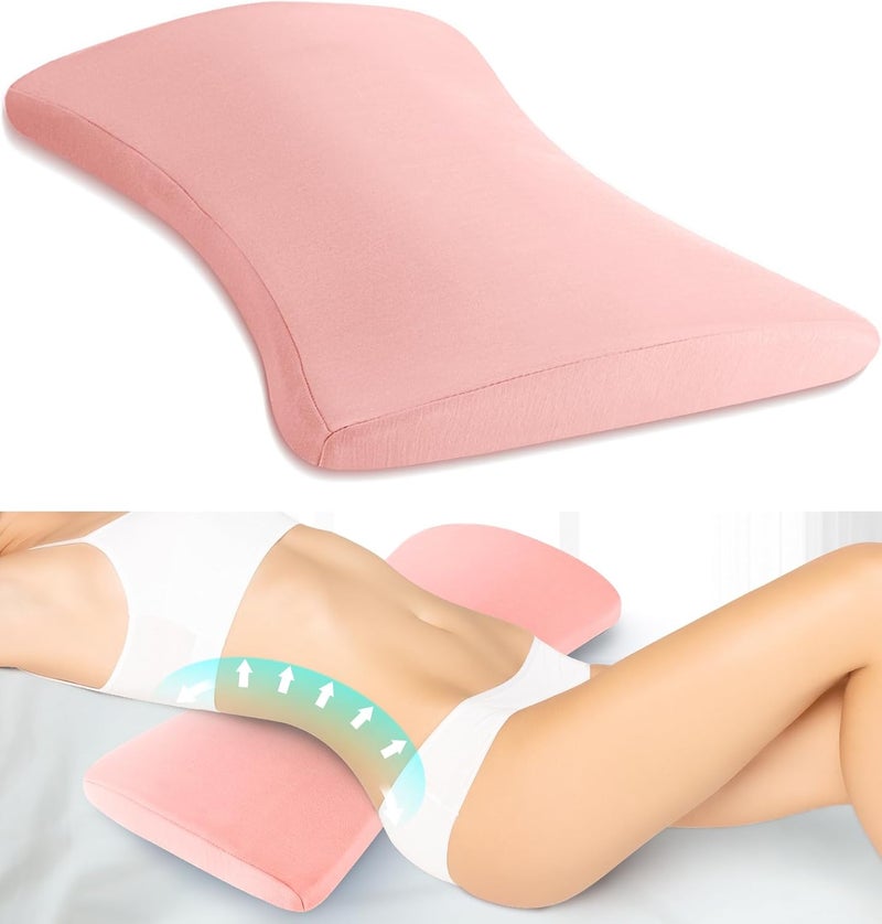 vamorry Lumbar Support Pillow for Bed Relief Back Pain: Lower Back Pillow for Sleeping - Memory Foam Waist Pillow - Back Wedge Bolster Pillow for Side, Back&Stomach Sleepers - Bed Rest Pillow for Car, Sofa - Image 1