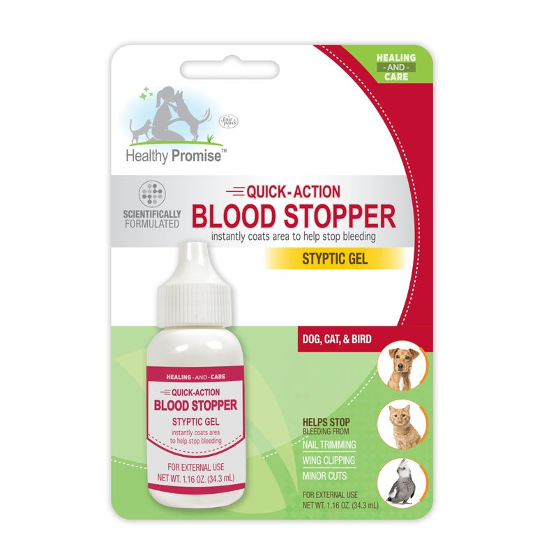 Four Paws Healthy Promise Quick Action Blood Stopper Styptic Gel for Dogs & Cats, 1.16 oz. - Image 1