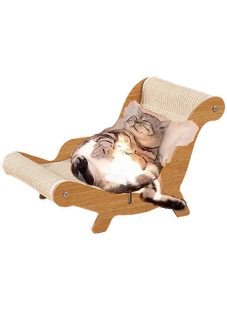 Soofam كرسي خدش للقطط من سيزال للداخل، للقطط من 1-5 كيلوغرام، أرجوحة للقطط مع وسادة خدش، سرير قطط من سيزال الطبيعي لراحة القطط، أثاث قطط خشبي - Image 1