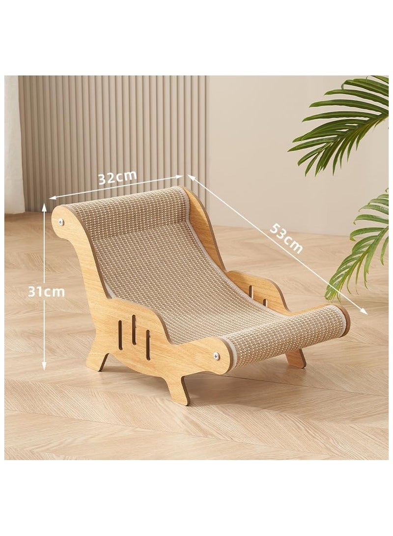 Soofam كرسي خدش للقطط من سيزال للداخل، للقطط من 1-5 كيلوغرام، أرجوحة للقطط مع وسادة خدش، سرير قطط من سيزال الطبيعي لراحة القطط، أثاث قطط خشبي - Image 3