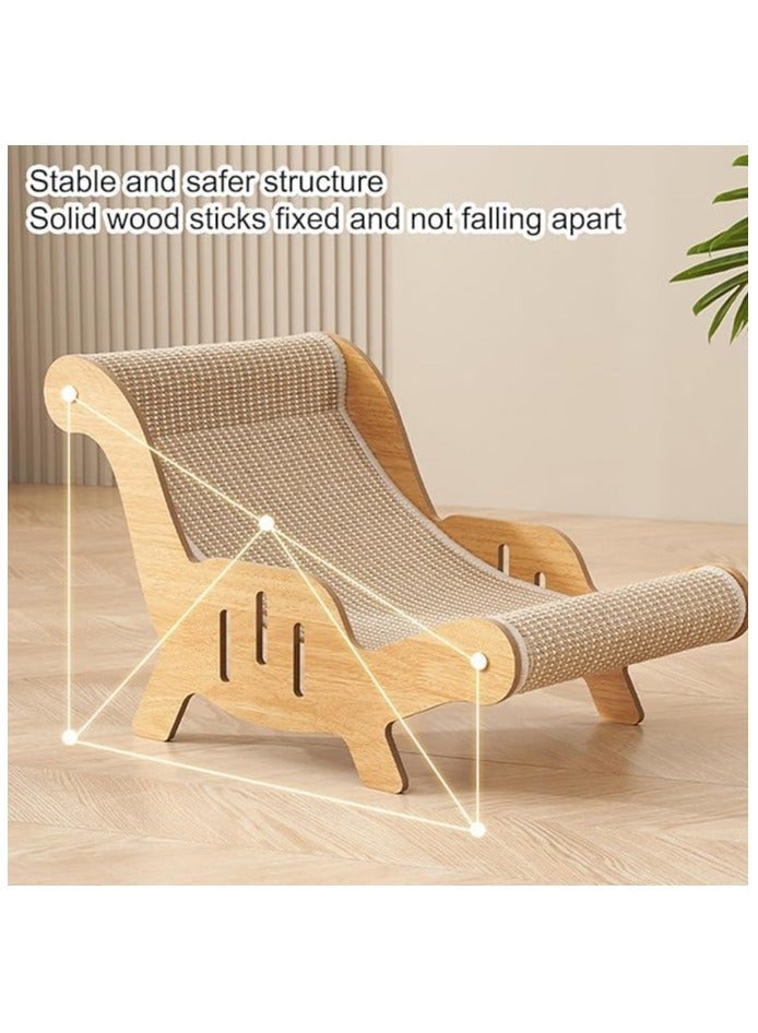 Soofam كرسي خدش للقطط من سيزال للداخل، للقطط من 1-5 كيلوغرام، أرجوحة للقطط مع وسادة خدش، سرير قطط من سيزال الطبيعي لراحة القطط، أثاث قطط خشبي - Image 2