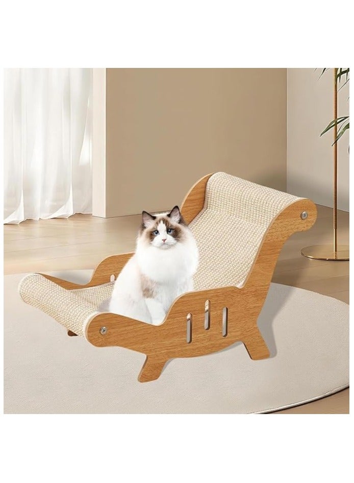 Soofam كرسي خدش للقطط من سيزال للداخل، للقطط من 1-5 كيلوغرام، أرجوحة للقطط مع وسادة خدش، سرير قطط من سيزال الطبيعي لراحة القطط، أثاث قطط خشبي - Image 5
