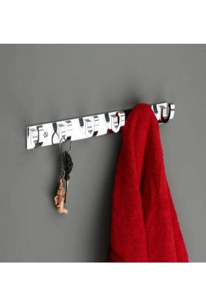 COSWARE C-Point Hanger Stainless Steel 6 Pin Cloth Hanger Bathroom, Wall Wardrobe Door, Hooks for Hanging Keys, Clothes Holder Hook Rail (Pack of 1) - Image 3