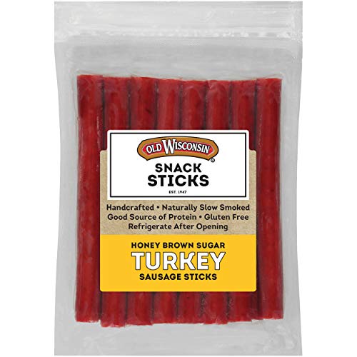 Old Wisconsin Honey Brown Sugar Turkey Sausage Snack Sticks Naturally Smoked Ready to Eat High Protein Low Carb Keto Gluten Free 16 Ounce Resealable Package Honey Turkey - Image 1
