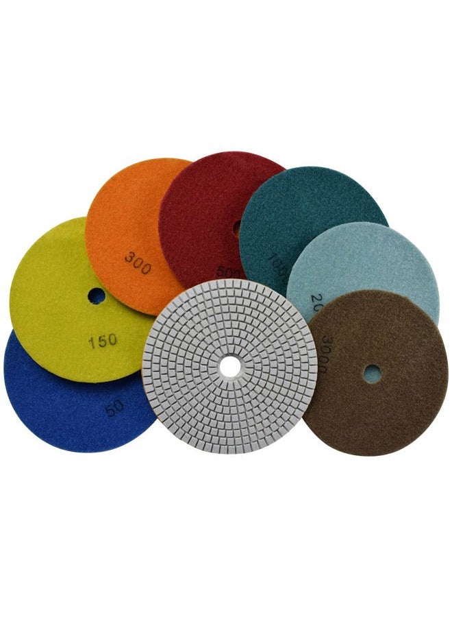 Konfor Diamond Polishing Pad Wet Sandpaper Tool 6 Inch for Grinding Stone Marble Granite Countertop Pack of 7 Pcs - Image 2