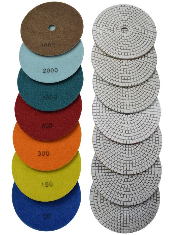 Konfor Diamond Polishing Pad Wet Sandpaper Tool 6 Inch for Grinding Stone Marble Granite Countertop Pack of 7 Pcs - Image 1