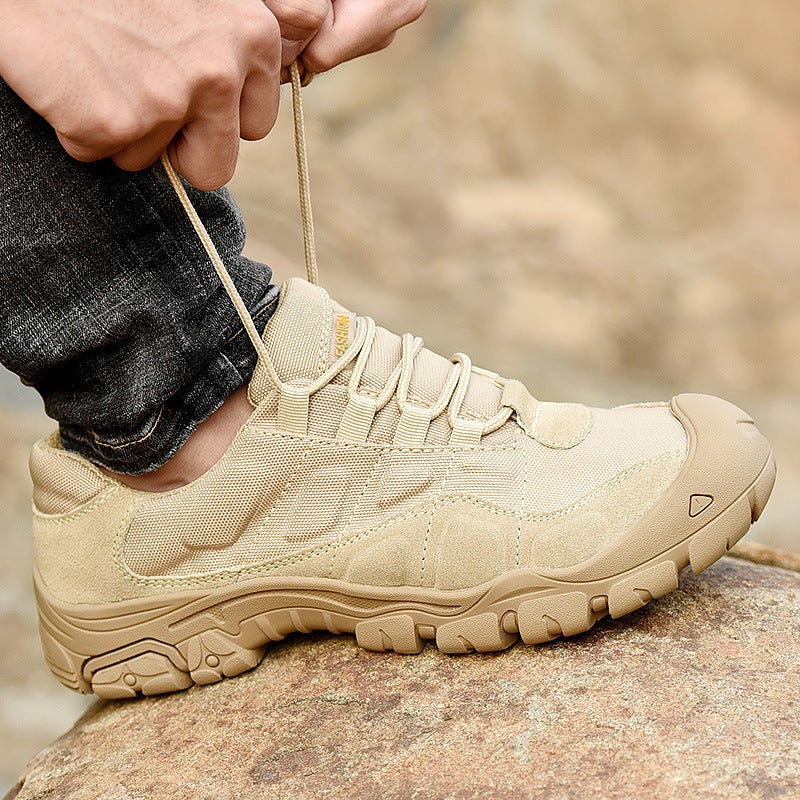 Plus Size Sand Color Combat Boots Breathable Outdoor Low-Top Military Boots Non-Slip Breathable Shock-Absorbing Low-Top Hiking Shoes 5189 - Image 3