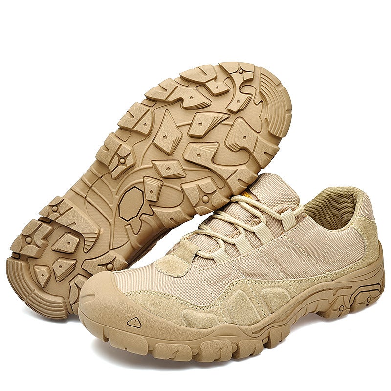 Plus Size Sand Color Combat Boots Breathable Outdoor Low-Top Military Boots Non-Slip Breathable Shock-Absorbing Low-Top Hiking Shoes 5189 - Image 2
