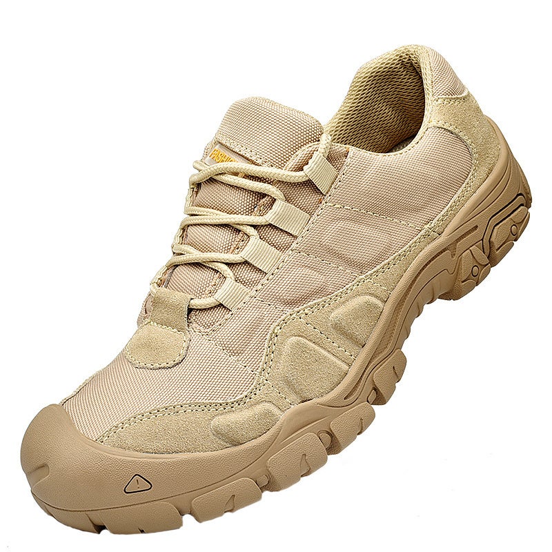Plus Size Sand Color Combat Boots Breathable Outdoor Low-Top Military Boots Non-Slip Breathable Shock-Absorbing Low-Top Hiking Shoes 5189 - Image 1