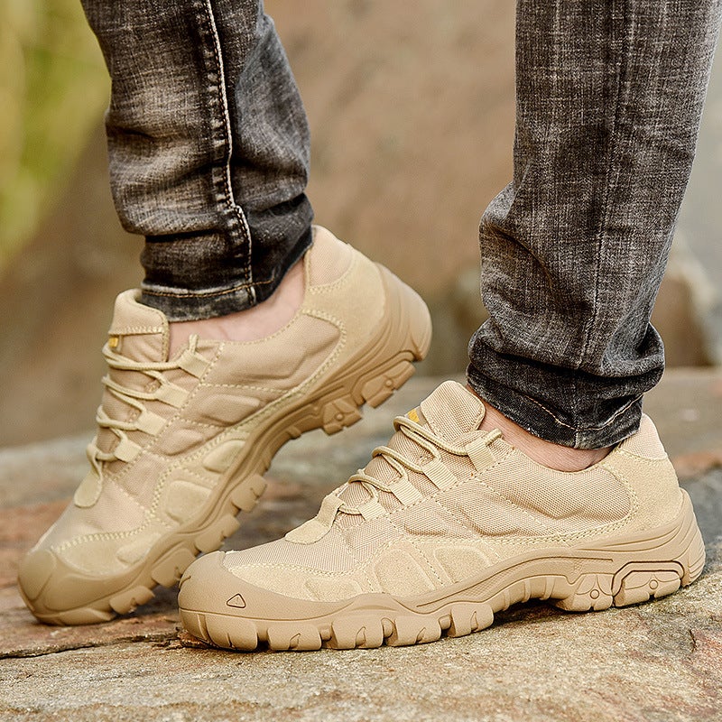 Plus Size Sand Color Combat Boots Breathable Outdoor Low-Top Military Boots Non-Slip Breathable Shock-Absorbing Low-Top Hiking Shoes 5189 - Image 5