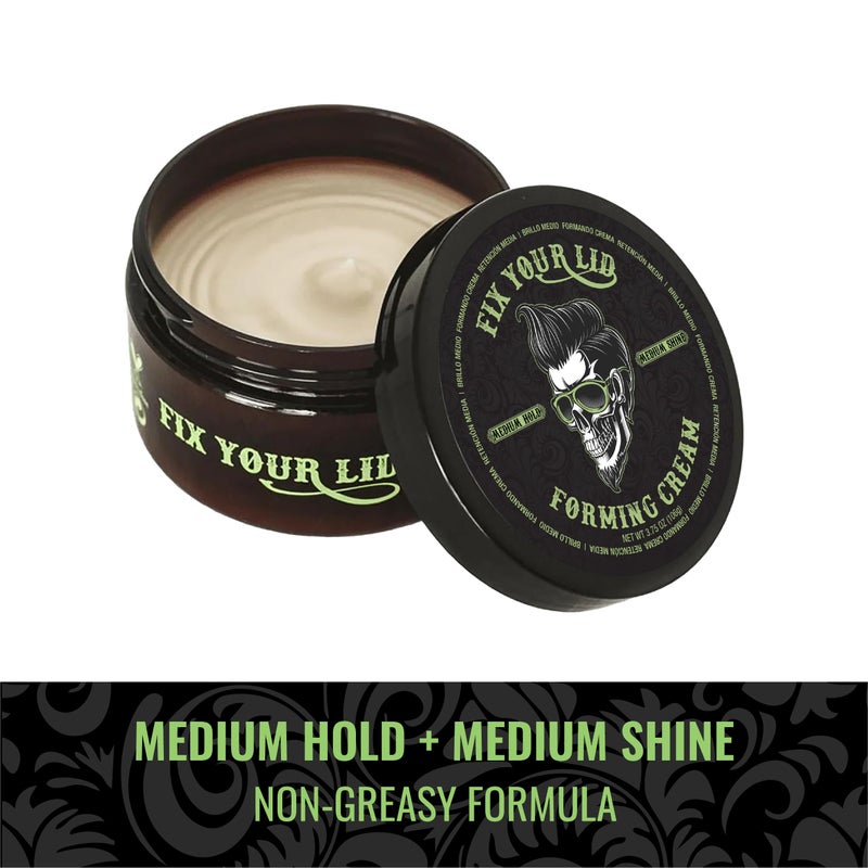 Fix Your Lid Forming Cream 3.75 oz Medium Hold Hair Cream For Men - Mens Hair Gel Medium Shine - All Day Hold Styling Cream For All Hairstyles - Easy To Wash Out - Image 4