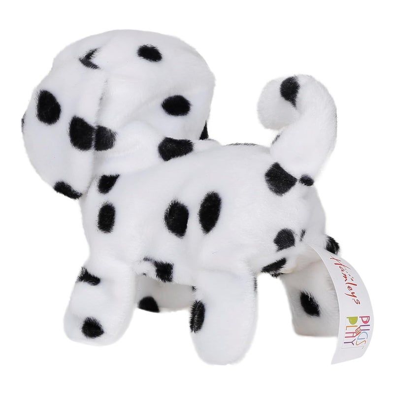 Hamleys كلاب البج في اللعب - لعبة كلب ناطق ومشاة ناعمة | ألعاب حيوانات تفاعلية للأطفال من عمر 3 سنوات فما فوق | هدية عيد ميلاد للأطفال | لعبة دمية كلب محشوة | ألعاب تعمل بالبطارية، أسود-أبيض - Image 5