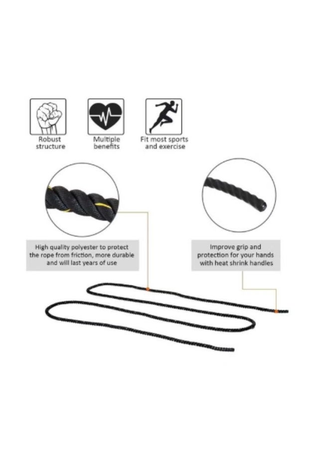 أتش برو حبل معركة إتش برو بطول 12 مترًا | حبل متين لتدريبات اللياقة والقوة - Image 5