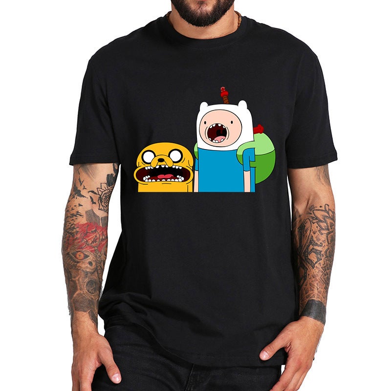 Camiseta De Adventure Time Adventure Time Cartoon Printed Short-Sleeved T-Shirt Men - Image 1