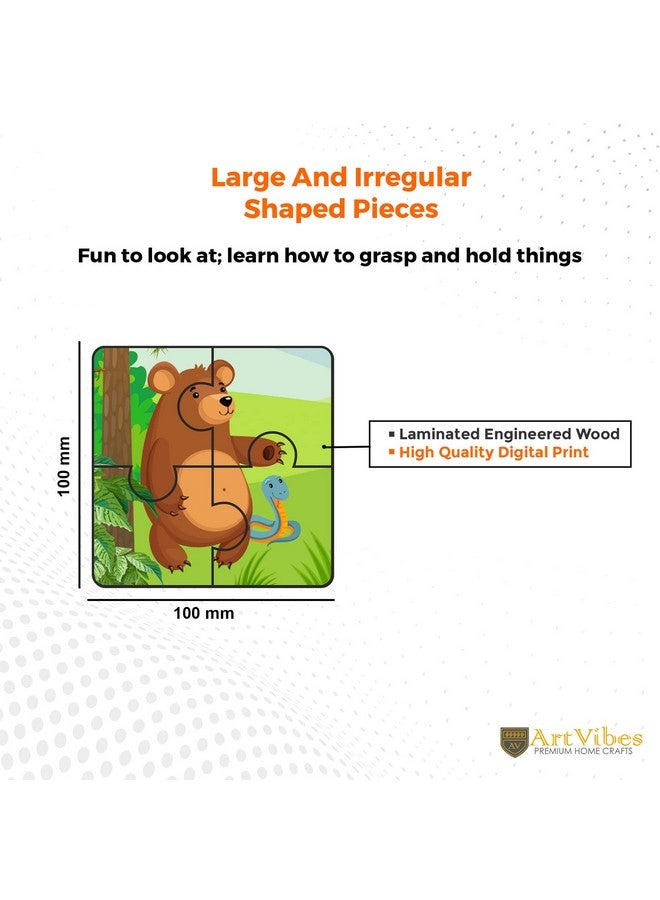 Artvibes Animals Wooden Jigsaw Puzzle Games for Children & Kids | Jigsaw Puzzles for Kids Age 2-5 | 4 Pieces Puzzles | Toddler's Wooden Puzzle (PZ_505NN), Set of 6 - Image 4