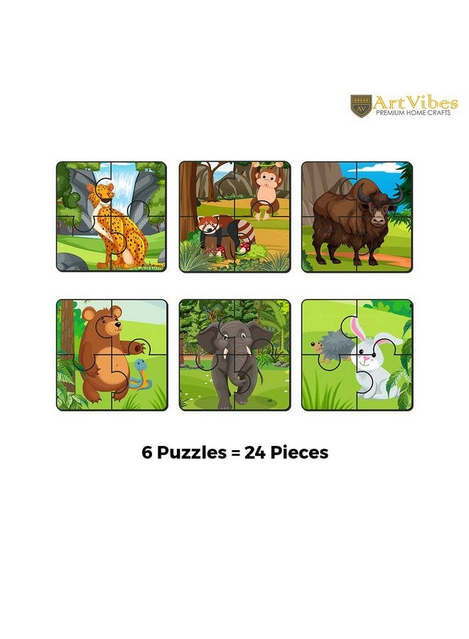 Artvibes Animals Wooden Jigsaw Puzzle Games for Children & Kids | Jigsaw Puzzles for Kids Age 2-5 | 4 Pieces Puzzles | Toddler's Wooden Puzzle (PZ_505NN), Set of 6 - Image 3