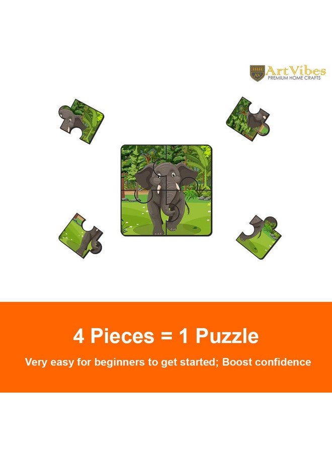 Artvibes Animals Wooden Jigsaw Puzzle Games for Children & Kids | Jigsaw Puzzles for Kids Age 2-5 | 4 Pieces Puzzles | Toddler's Wooden Puzzle (PZ_505NN), Set of 6 - Image 2